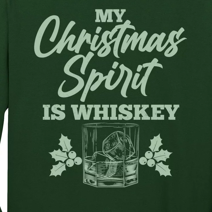 Funny Christmas Spirit Is Whiskey Long Sleeve Shirt