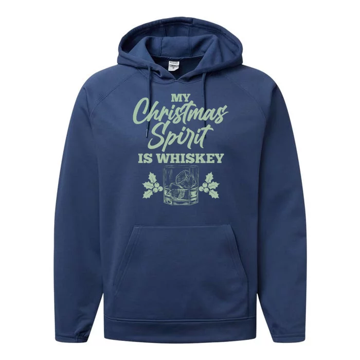 Funny Christmas Spirit Is Whiskey Performance Fleece Hoodie