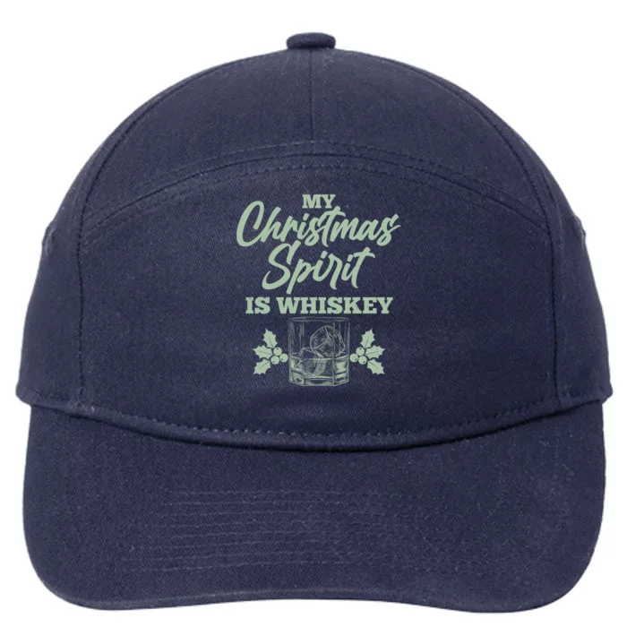 Funny Christmas Spirit Is Whiskey 7-Panel Snapback Hat