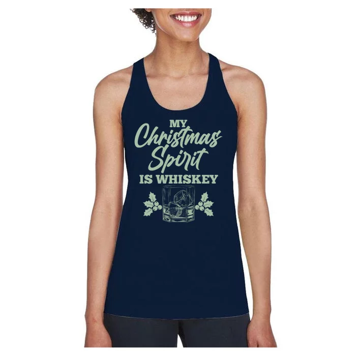 Funny Christmas Spirit Is Whiskey Women's Racerback Tank