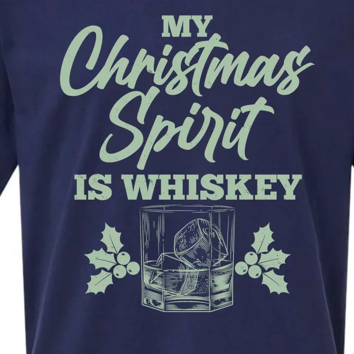 Funny Christmas Spirit Is Whiskey Sueded Cloud Jersey T-Shirt