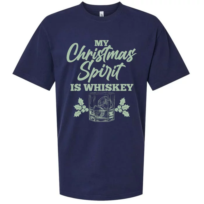 Funny Christmas Spirit Is Whiskey Sueded Cloud Jersey T-Shirt