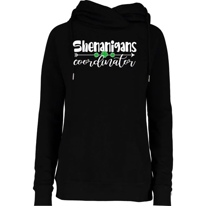 Funny Cute St Patricks Day Shenanigans Coordinator Womens Funnel Neck Pullover Hood