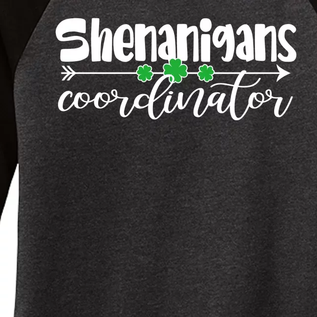 Funny Cute St Patricks Day Shenanigans Coordinator Women's Tri-Blend 3/4-Sleeve Raglan Shirt