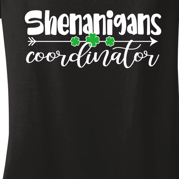 Funny Cute St Patricks Day Shenanigans Coordinator Women's V-Neck T-Shirt