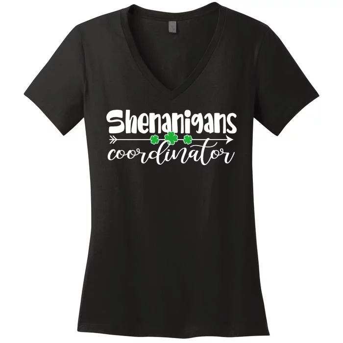 Funny Cute St Patricks Day Shenanigans Coordinator Women's V-Neck T-Shirt