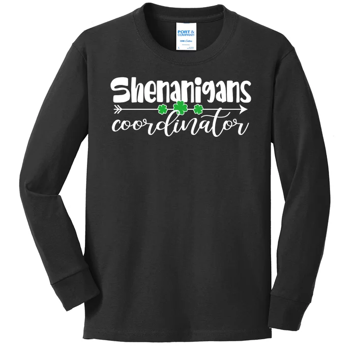 Funny Cute St Patricks Day Shenanigans Coordinator Kids Long Sleeve Shirt