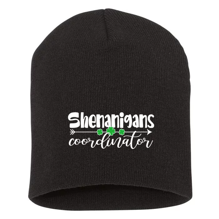 Funny Cute St Patricks Day Shenanigans Coordinator Short Acrylic Beanie