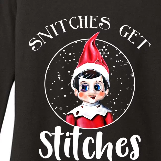 Funny Christmas Snitches Get Stitches Womens CVC Long Sleeve Shirt