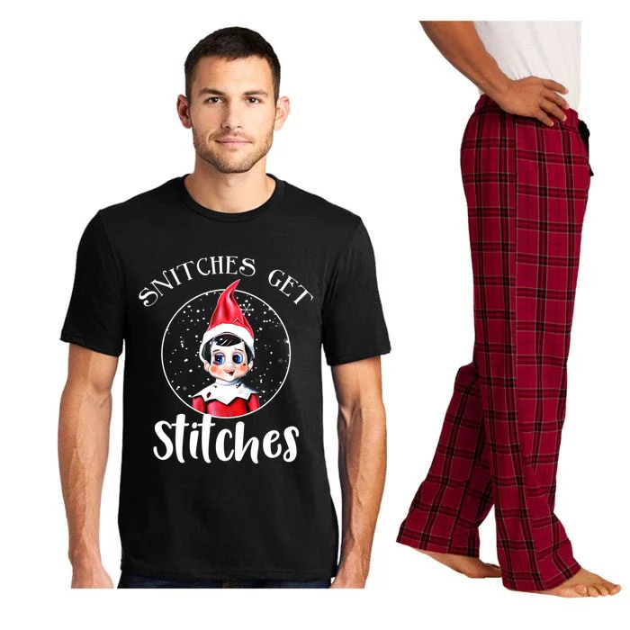 Funny Christmas Snitches Get Stitches Pajama Set