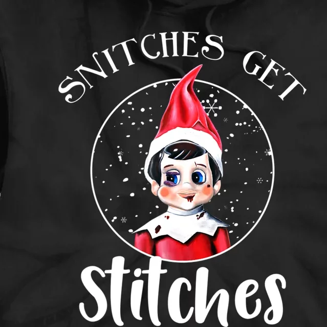 Funny Christmas Snitches Get Stitches Tie Dye Hoodie