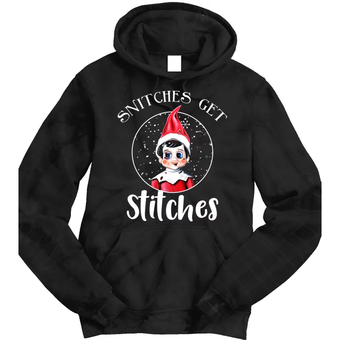 Funny Christmas Snitches Get Stitches Tie Dye Hoodie