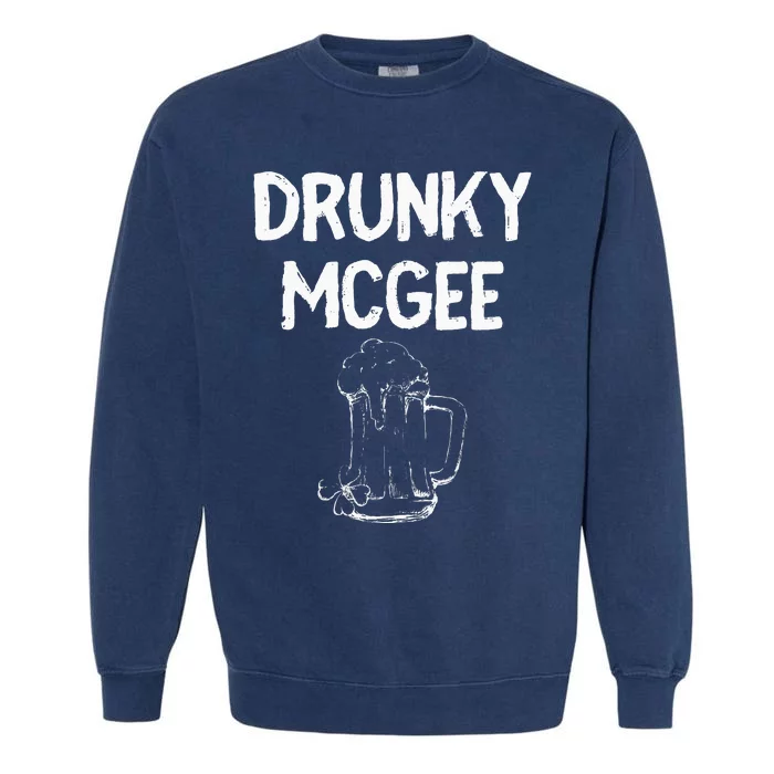 Funny Couple St Patricks Day I'm Drunky Mcgee Garment-Dyed Sweatshirt