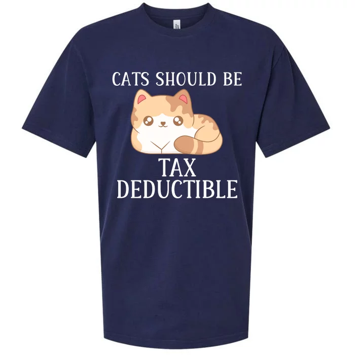 Funny Cats Should Be Tax Deductible, Cute Cat Lovers Sueded Cloud Jersey T-Shirt