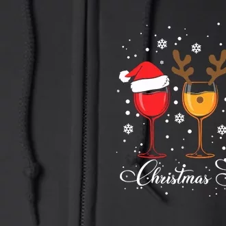 Funny Christmas Spirits Glasses Of Wine Xmas Holidays Party Full Zip Hoodie