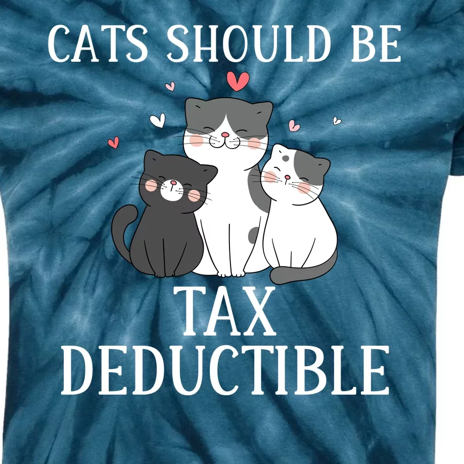 Funny Cats Should Be Tax Deductible Cute Cat Lovers Kids Tie-Dye T-Shirt