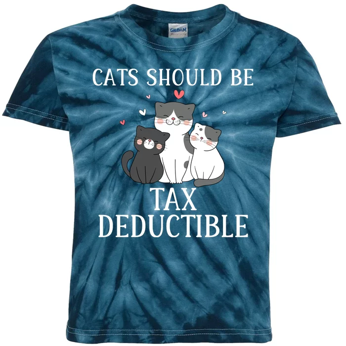 Funny Cats Should Be Tax Deductible Cute Cat Lovers Kids Tie-Dye T-Shirt