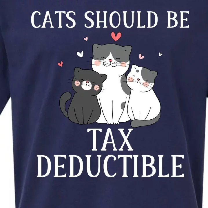 Funny Cats Should Be Tax Deductible Cute Cat Lovers Sueded Cloud Jersey T-Shirt