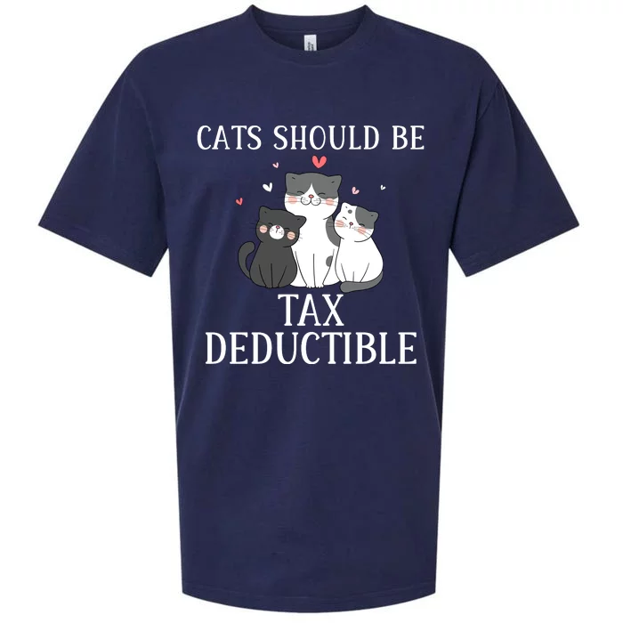 Funny Cats Should Be Tax Deductible Cute Cat Lovers Sueded Cloud Jersey T-Shirt