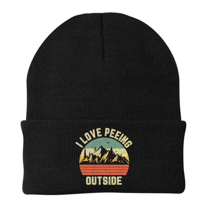 Funny Camping Shirts Hiking Outdoors I Love Peeing Outside Knit Cap Winter Beanie