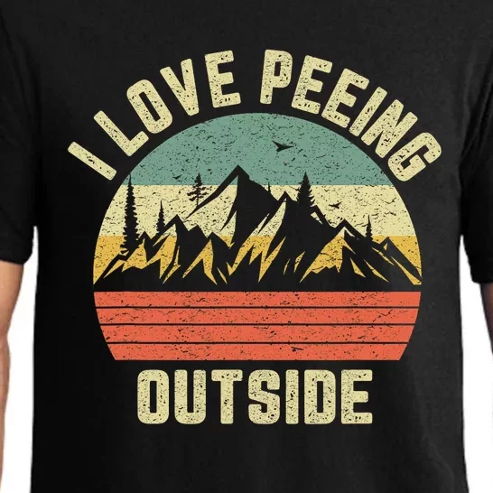 Funny Camping Shirts Hiking Outdoors I Love Peeing Outside Pajama Set