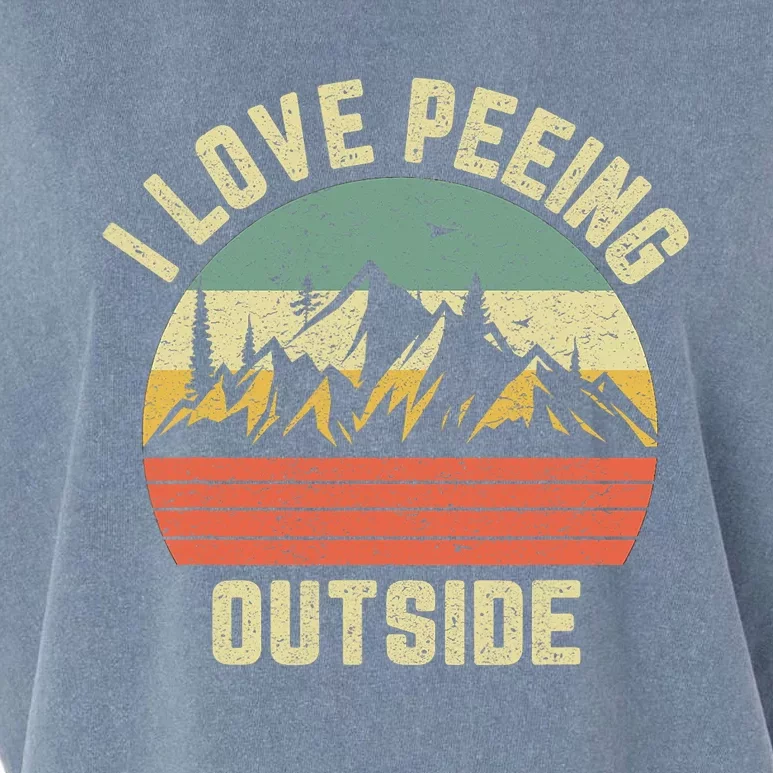 Funny Camping Shirts Hiking Outdoors I Love Peeing Outside Garment-Dyed Women's Muscle Tee