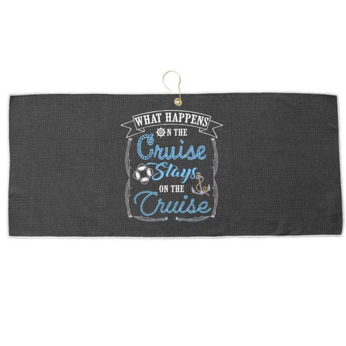 Funny Cruise Ship Vacation Gift What Happens Stays Gift Large Microfiber Waffle Golf Towel