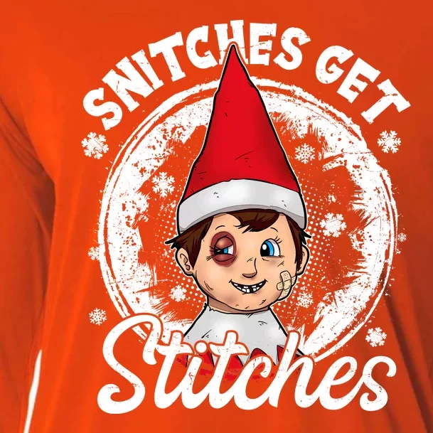 Funny Christmas Snitches Get Stitches Cooling Performance Long Sleeve Crew