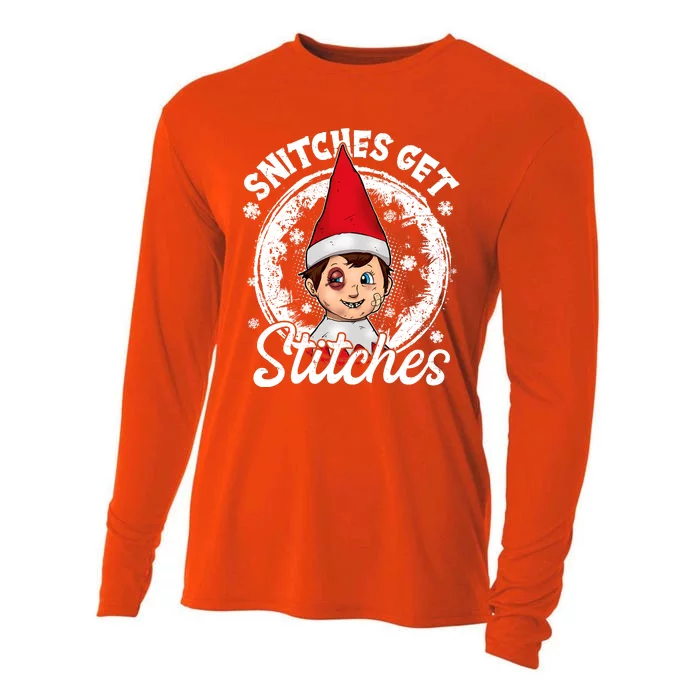 Funny Christmas Snitches Get Stitches Cooling Performance Long Sleeve Crew