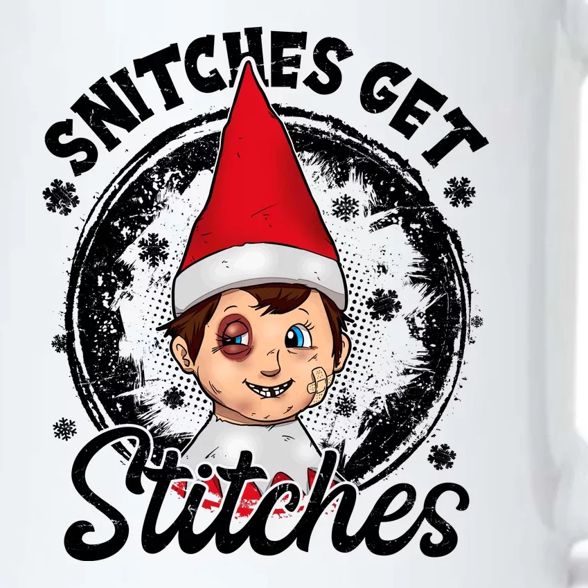 Funny Christmas Snitches Get Stitches Black Color Changing Mug