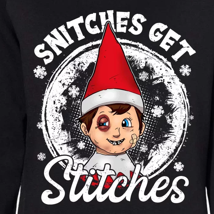 Funny Christmas Snitches Get Stitches Womens California Wash Sweatshirt