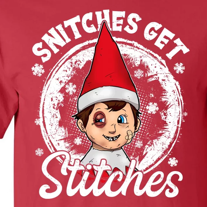 Funny Christmas Snitches Get Stitches Tall T-Shirt