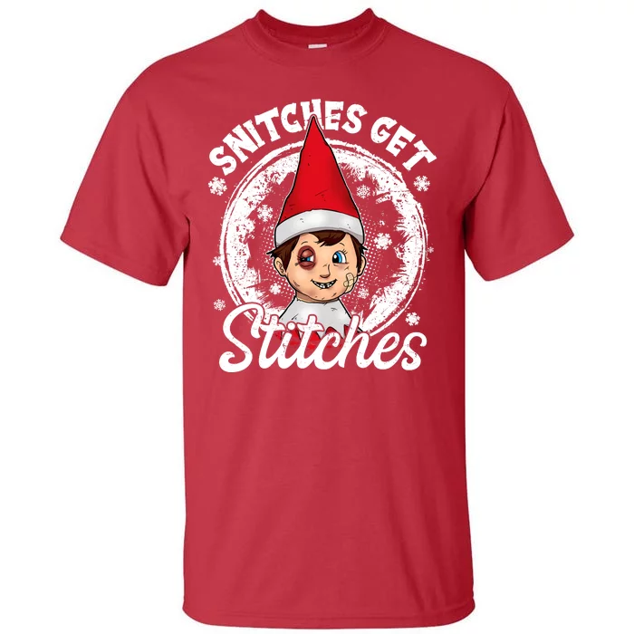 Funny Christmas Snitches Get Stitches Tall T-Shirt