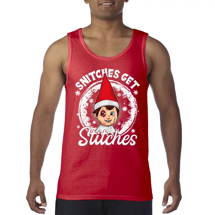 Funny Christmas Snitches Get Stitches Tank Top