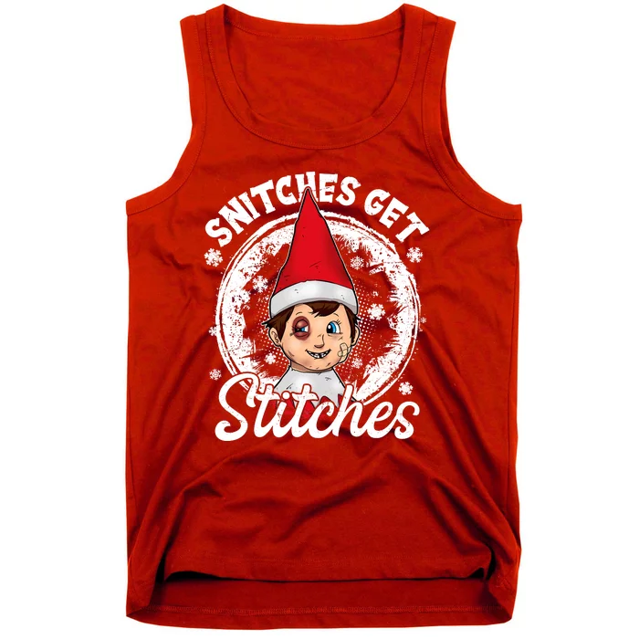 Funny Christmas Snitches Get Stitches Tank Top