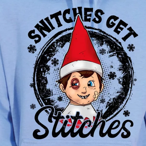 Funny Christmas Snitches Get Stitches Unisex Surf Hoodie