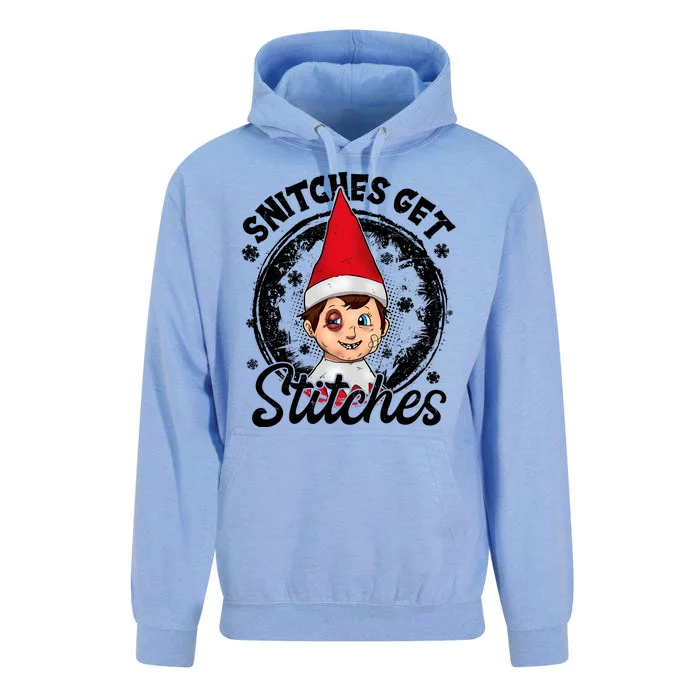 Funny Christmas Snitches Get Stitches Unisex Surf Hoodie