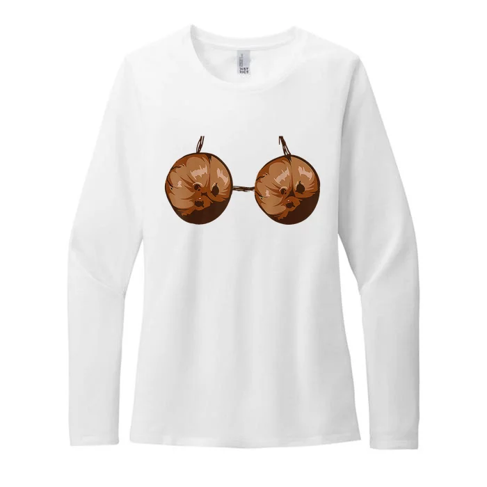 Funny Coconut Summer Coconuts Bra Funny Halloween Summer Womens CVC Long Sleeve Shirt