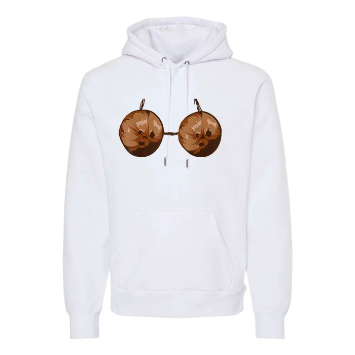 Funny Coconut Summer Coconuts Bra Funny Halloween Summer Premium Hoodie