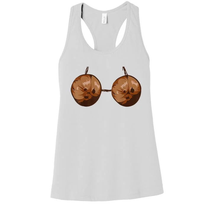 Funny Coconut Summer Coconuts Bra Funny Halloween Summer Women's Racerback Tank