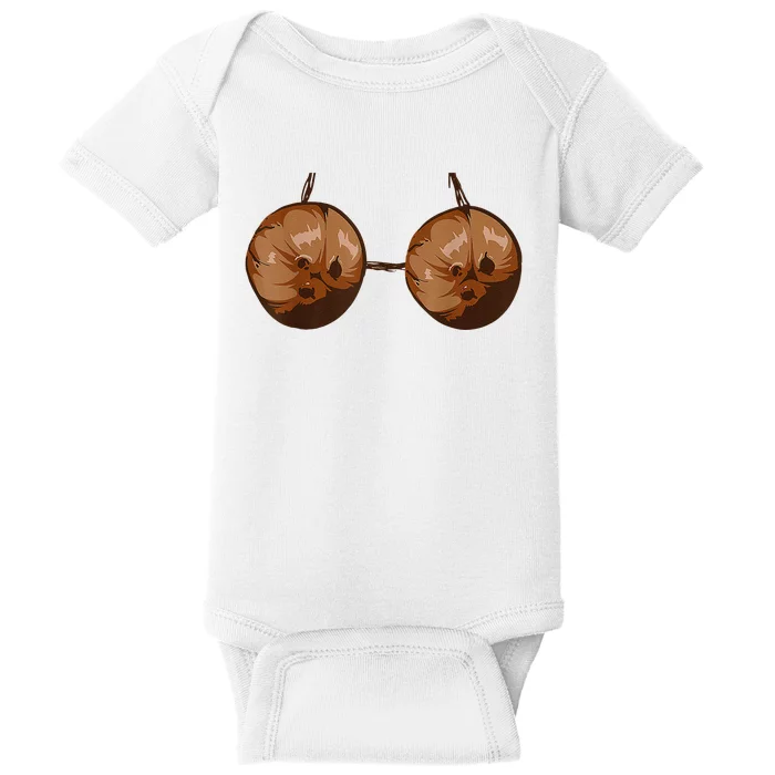 Funny Coconut Summer Coconuts Bra Funny Halloween Summer Baby Bodysuit