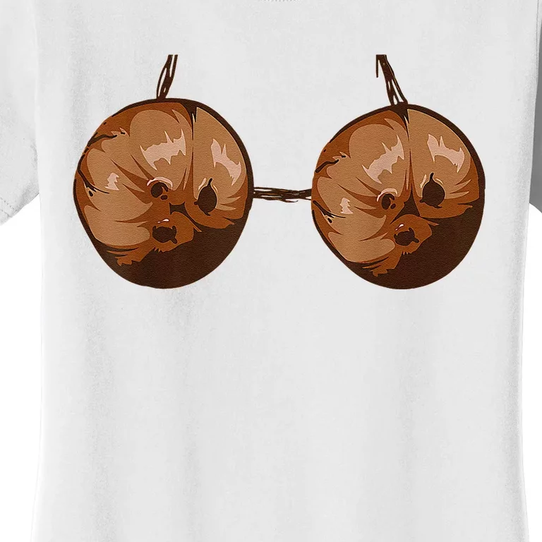 Funny Coconut Summer Coconuts Bra Funny Halloween Summer Women's T-Shirt