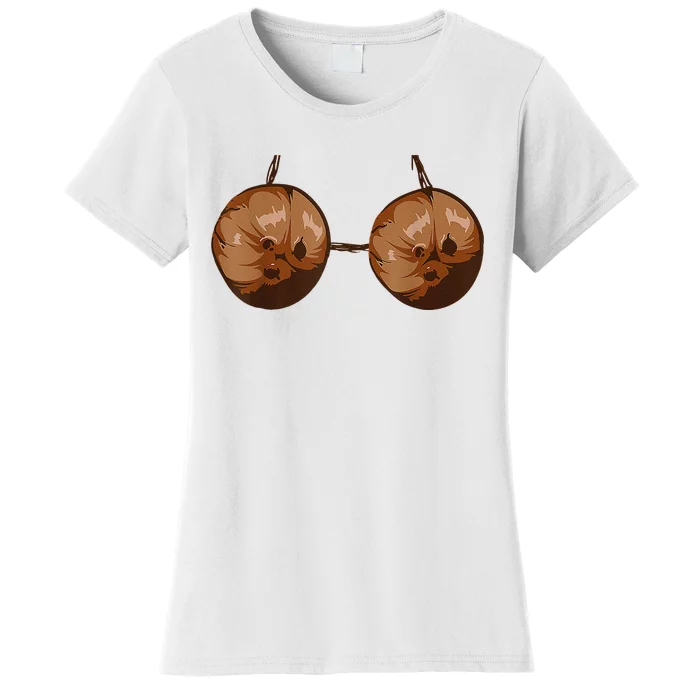 Funny Coconut Summer Coconuts Bra Funny Halloween Summer Women's T-Shirt