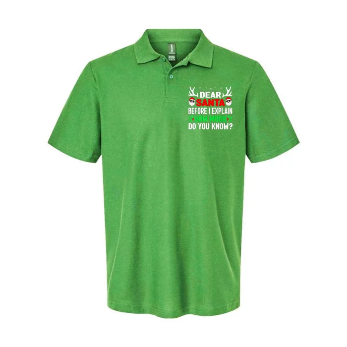 Funny Christmas Shirts Kids Adults Dear Santa I Can Explain Softstyle Adult Sport Polo