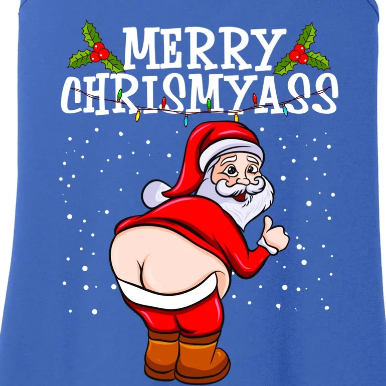 Funny Christmas Santa Claus Naked Ass Merry Chrismyass Gift Ladies Essential Tank