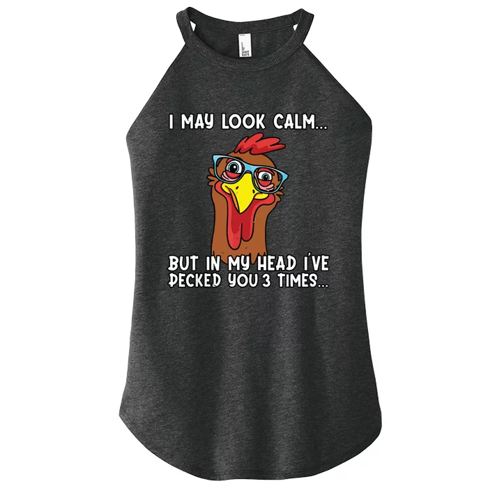 Funny Chicken Shirts Funny Farmer Chicken Mom Women’s Perfect Tri Rocker Tank