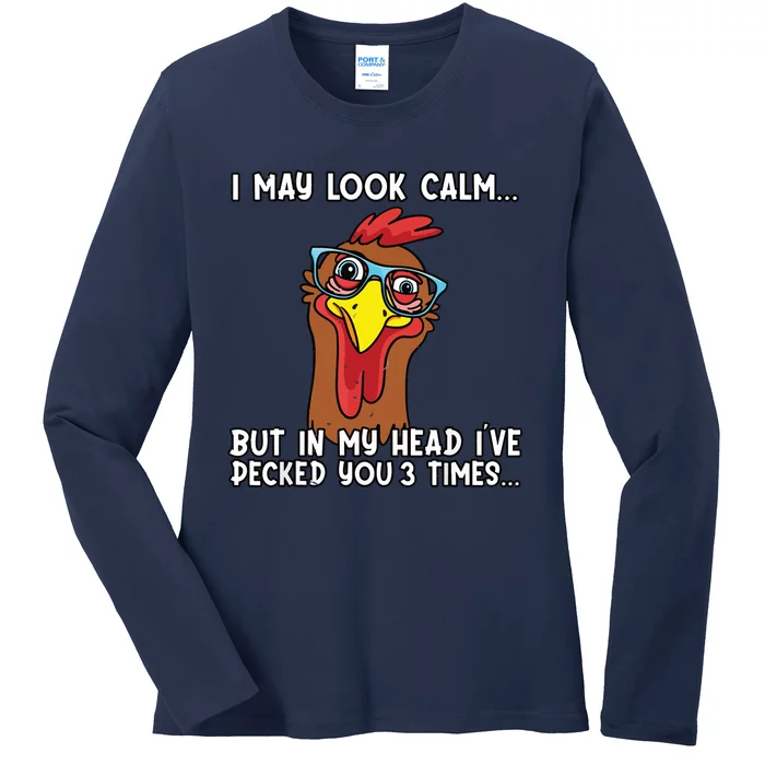 Funny Chicken Shirts Funny Farmer Chicken Mom Ladies Long Sleeve Shirt