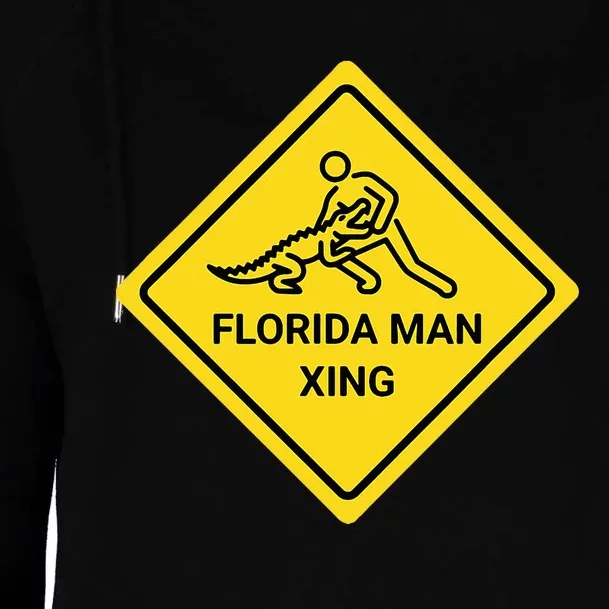 Florida Crossing Sign Womens Funnel Neck Pullover Hood