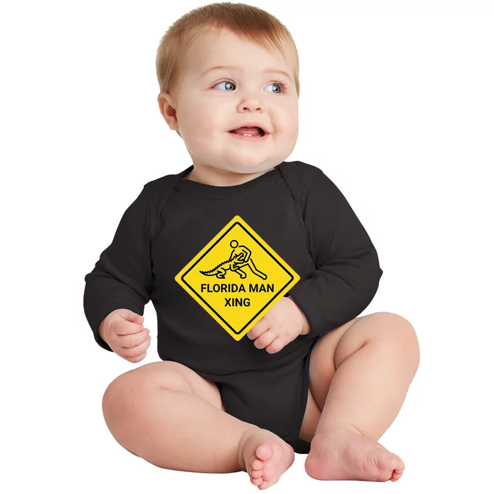 Florida Crossing Sign Baby Long Sleeve Bodysuit