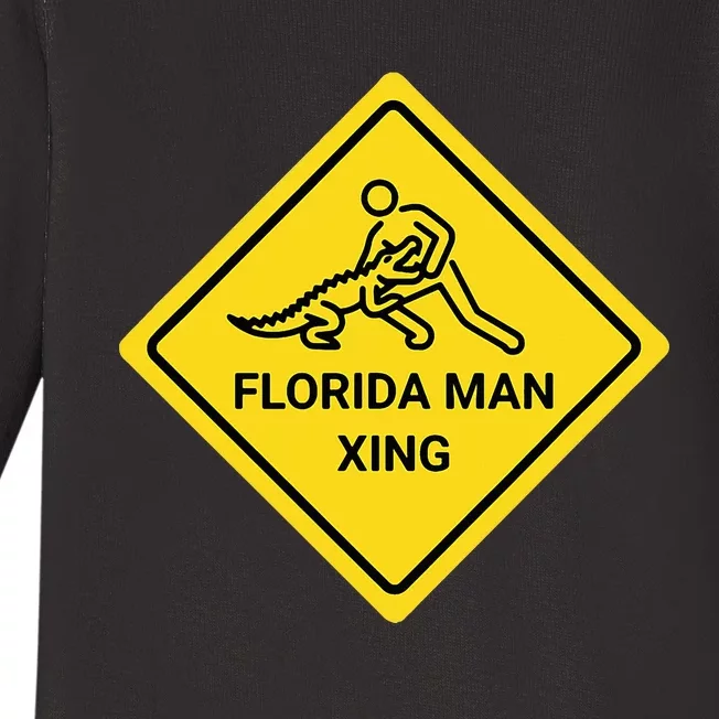 Florida Crossing Sign Baby Long Sleeve Bodysuit